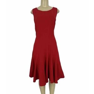 Calvin Klein Large Women Fit Flare Dress Red Formal Sleeveless 1-17